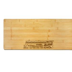 Bamboo Charcuterie Board with your choice of Train Design | Train Charcuterie Board | Train Gift | Train Award | Train Lover
