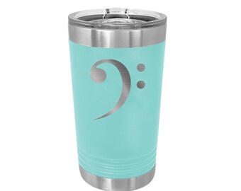 Stainless Steel Pint Glass with your choice of Music Design | Music Pint | Music Gift | Musician Gift