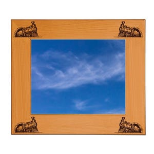 Personalized Engraved Wood Picture Frame with your choice of Train Design | Train Frame | Train Picture Frame | Train Gift