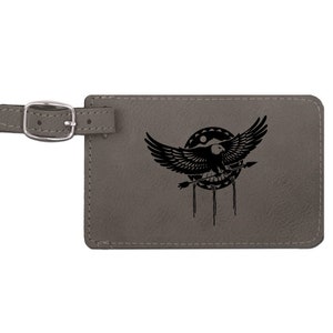 Eagle Leatherette Luggage Tag with your choice of Eagle Design | Eagle Luggage Tag | Backpack Tag