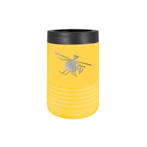 Personalized Vacuum Insulated Beverage Holder with your choice of Helicopter Design | Pilot Gift | Helicopter Gift | Aviation Gift