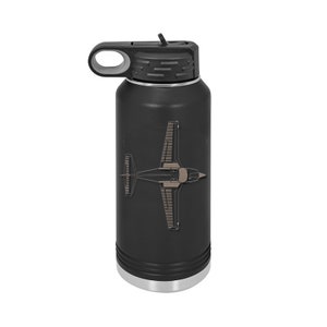 Personalized Stainless Steel Water Bottle with choice of Plane Design | Plane Water Bottle | Pilot Water Bottle