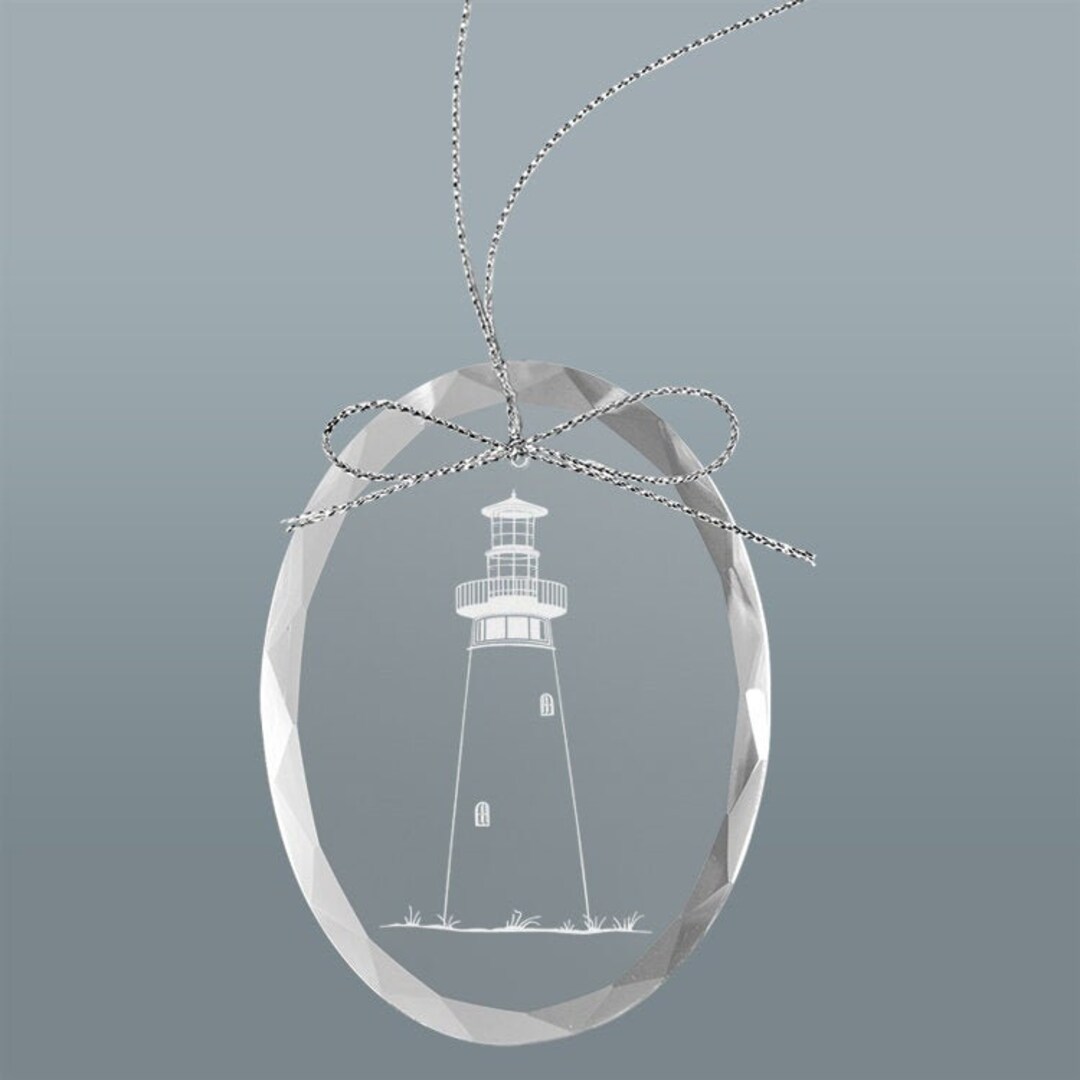 Engraved Glass Christmas Ornament With Your Choice of Nautical Design