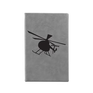 Engraved Leatherette Journal with your choice of Helicopter Design | Pilot Journal | Aviation Journal | Helicopter Journal