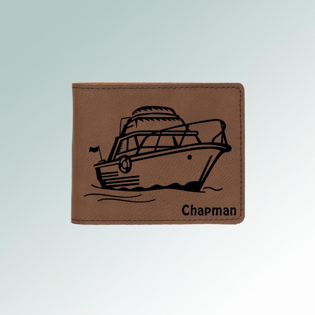 Boat Sticker Wallet Engraved Leatherette Boat Wallet With Your Choice of Boat Design | 50 ...