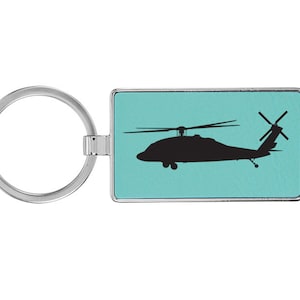 Metal Frame Key Chain with your with your choice of Helicopter Design | Helicopter Key Chain | Helicopter Keychain | Aviation Award