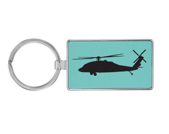 Metal Frame Key Chain with your with your choice of Helicopter Design | Helicopter Key Chain | Helicopter Keychain | Aviation Award