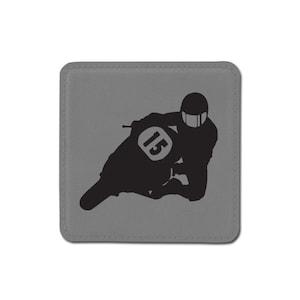 Personalized Leatherette Coaster with your choice of Motorcycle Design | Motorcycle Coasters | Motorcycle Gift | Motorcycle Award