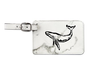 Marine Leatherette Luggage Tag with your choice of Marine Life Design | Marine Luggage Tag | Backpack Tag