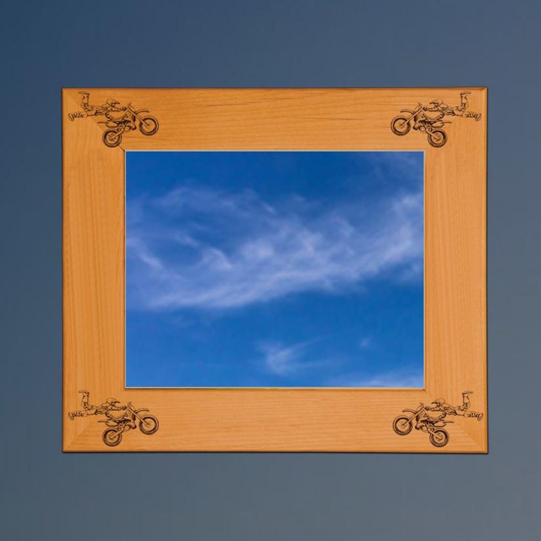 Personalized Engraved Motorcycle Wood Picture Frame With Your Choice of ...
