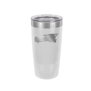 Vacuum Insulated 20 oz Stainless Steel Tumbler with choice of Plane Design | Pilot Tumbler | Aviation Tumbler | Pilot Gift | Plane Tumbler