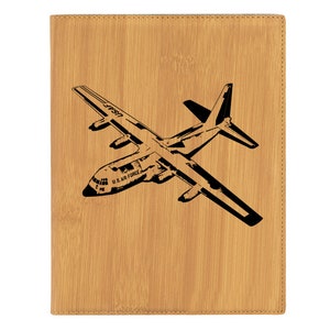Leatherette Portfolio with your choice of Military Aircraft Design | Pilot Portfolio | Aviation Portfolio | Aircraft Portfolio