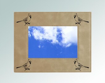 Personalized Leatherette Bird Picture Frame with your choice of Bird Design  | 100+ Bird Designs