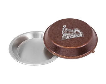 Engraved Pie Pan with your choice of Train Design | Train Pie Pan | Train Gift | Train Award | Train Birthday | Train Party