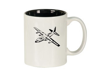 Personalized Ceramic Coffee Mug with choice of Military Aircraft Design | Military Aircraft Mug | Pilot Mug | Aviation Mug | Aviation Gift