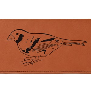 Funda para chequera de cuero sintético grabada - Diseños de pájaros / Chequera de pájaros
