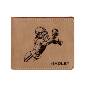 Engraved Leatherette Wallet with your choice of Football Design | Football Wallet | Football Gift