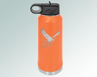 Personalized Stainless Steel Bird Water Bottle with choice of Bird Design | 100+ Bird & Eagle Designs
