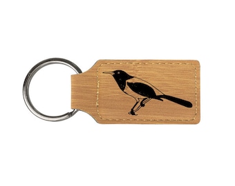 Leatherette Keychain with your with your choice of Bird Design | Bird Key Chain | Bird Keychain | Bird Gift | Bird Lover's Gift
