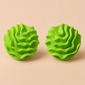 Ammonite Stud Earrings 3D Printed – Sculptural Fossil Statement Studs – Organic Textured Big Studs, Eco Friendly Jewelry Gift