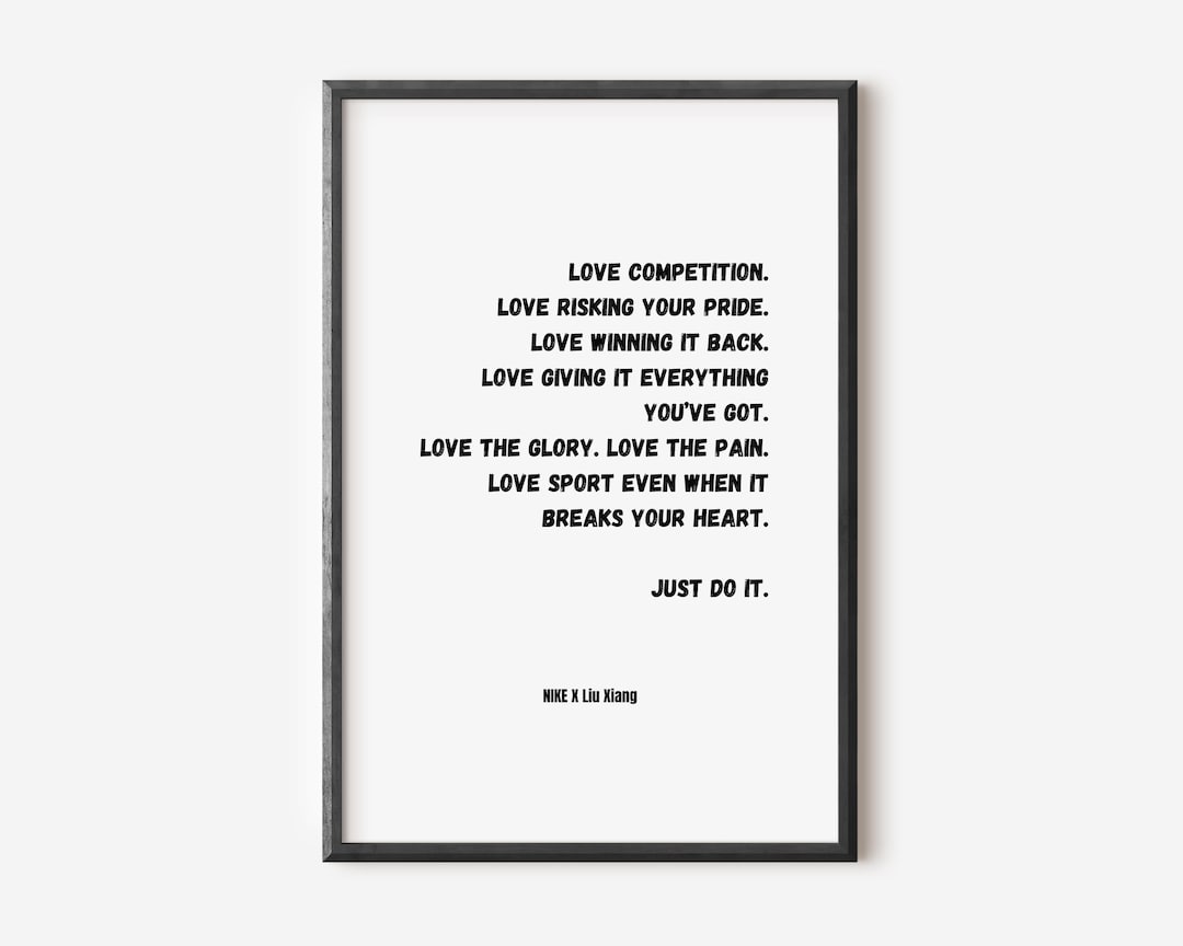 Poster Print Liuxiang X Nike Ads Poster Love Competition Just Do