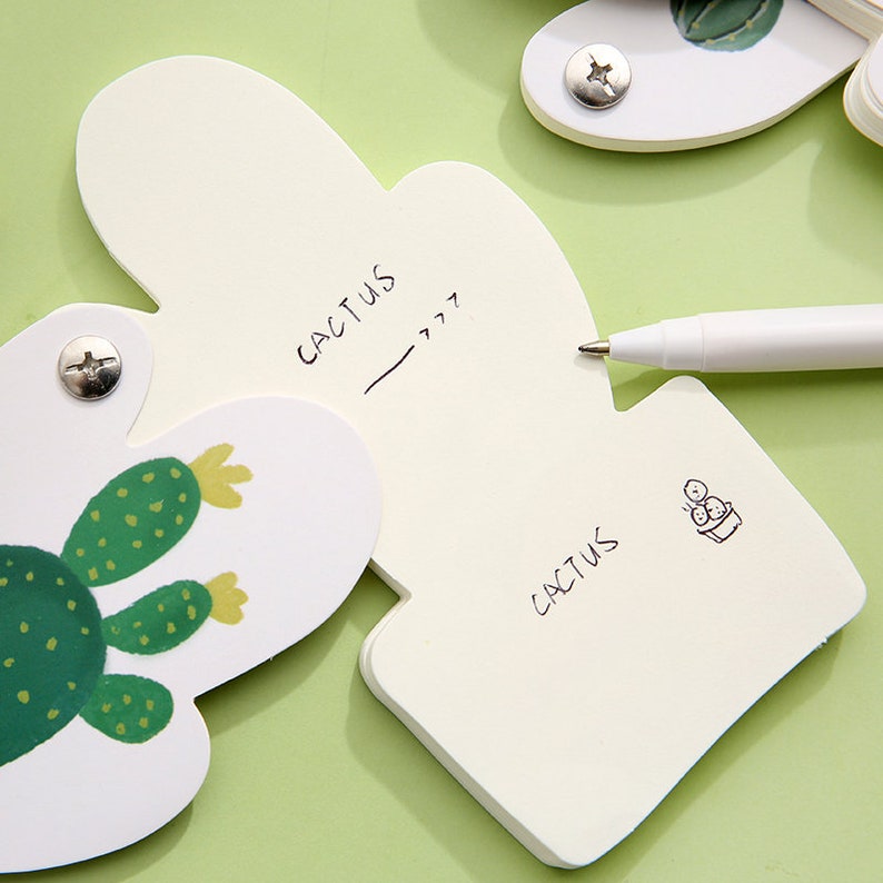 Set of 8-Small Cactus Memo Pad Randomly Picked