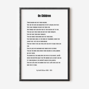 Póster con poema de Gibran sobre los niños
