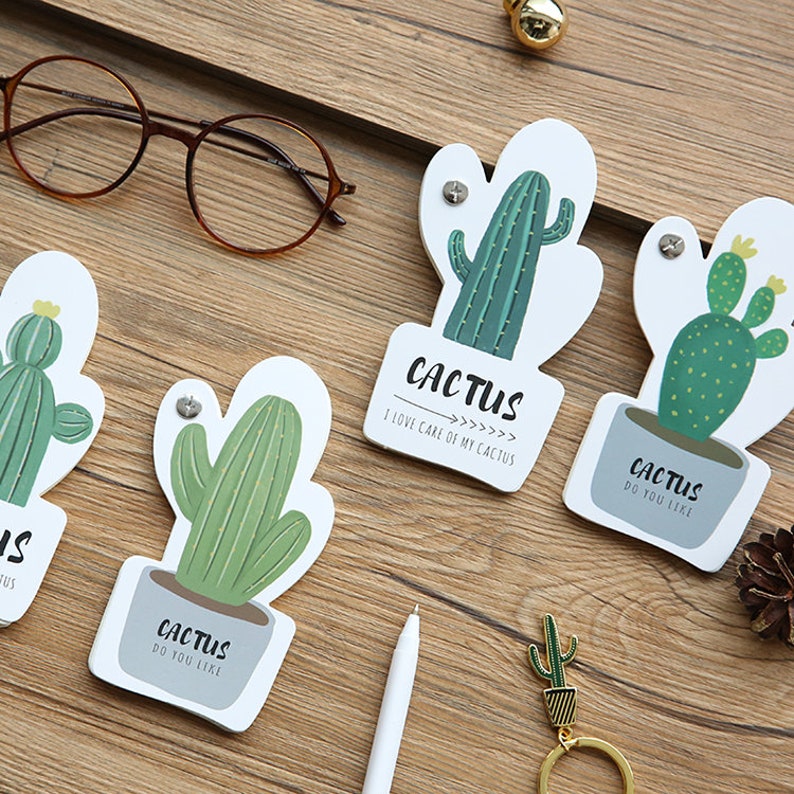 Set of 8-Small Cactus Memo Pad Randomly Picked