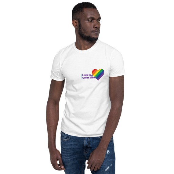 LGBQT Pride Unisex Graphic Tee Love is Color Blind Gay Pride Apparel for Men and Women Gay Pride Heart Flag Etsy UK