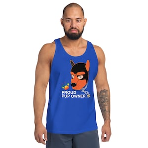Trotse Pup-eigenaar LGBTQ+ Pup Pride, Pup Play Community, Hanky Code Pup Mask, aanpasbare herentanktop