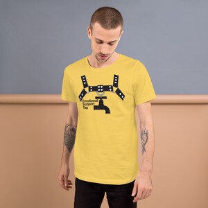 Emotional Support Tap Gay Pride Dom Top T-shirt, Piss Pride Flag Gay Leather Harness t-shirt for Men