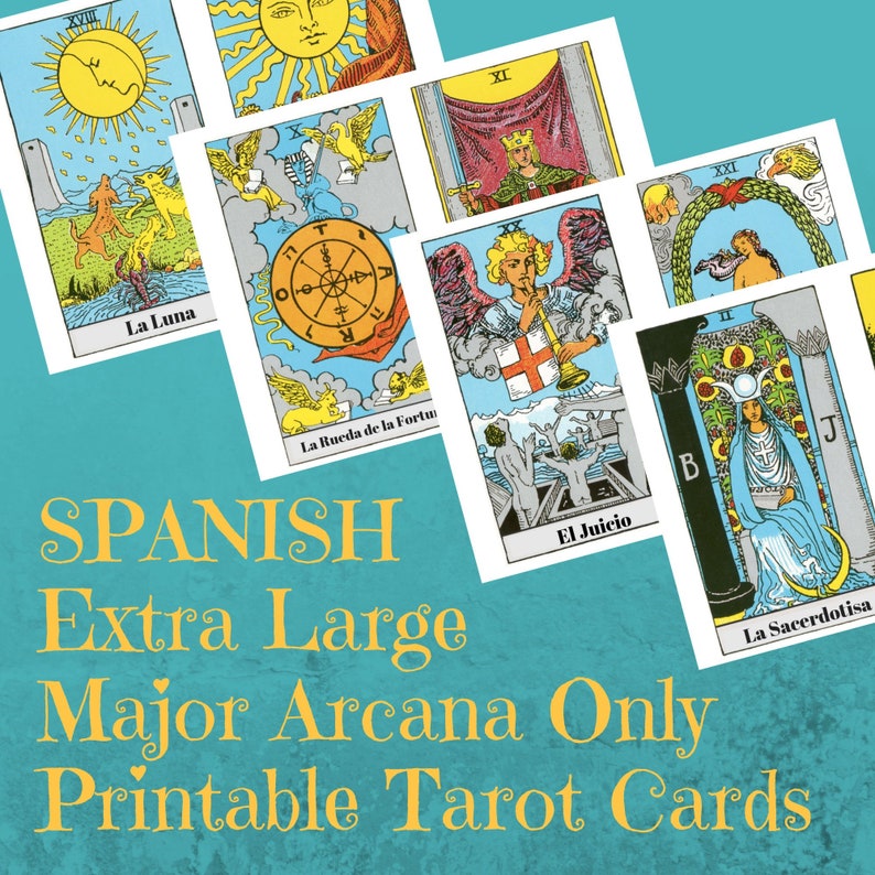 Spanish Tarot Card Deck Extra Large Major Arcana En Espanol Etsy