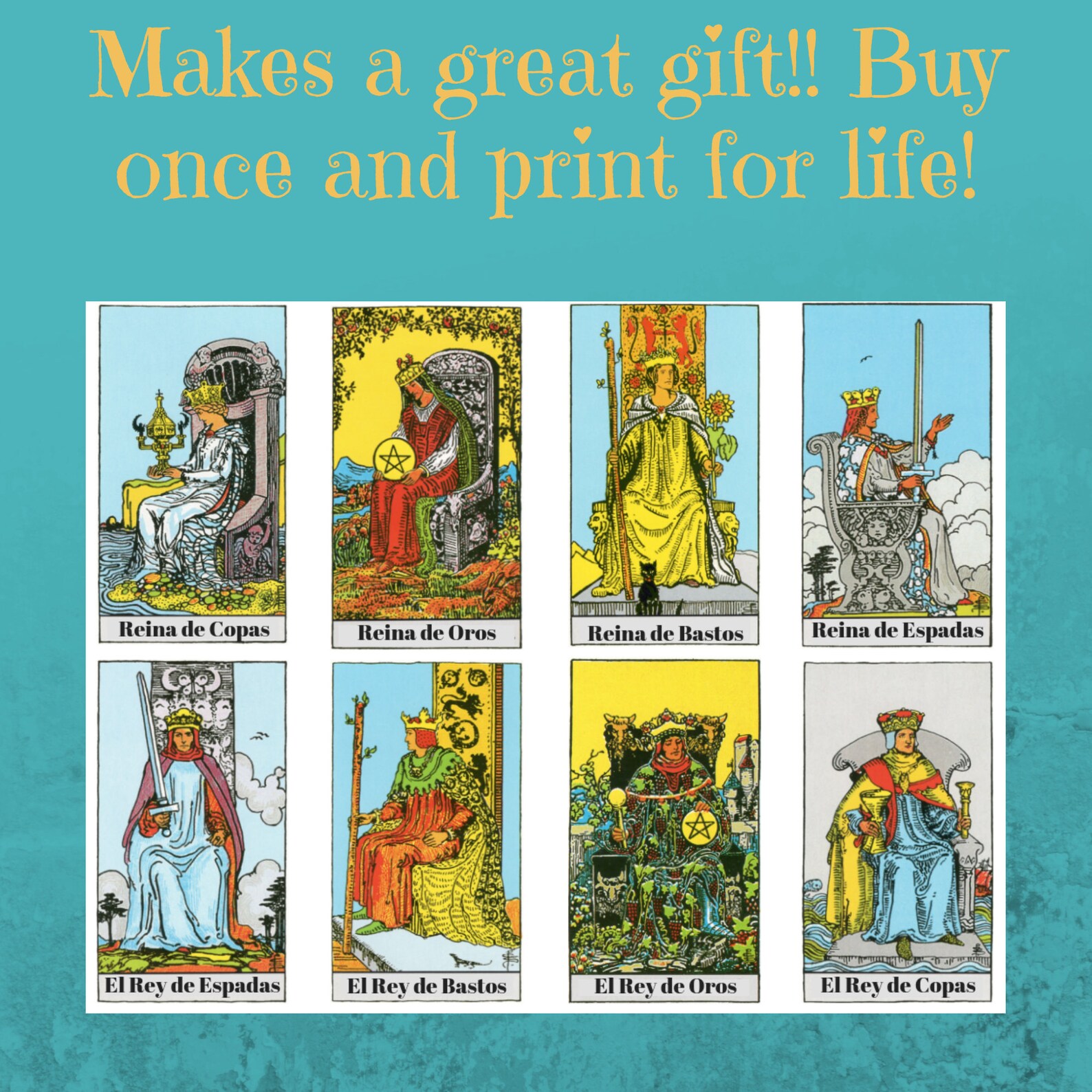 Spanish Tarot Deck Printable Tarot Card Deckmake Your Own Etsy