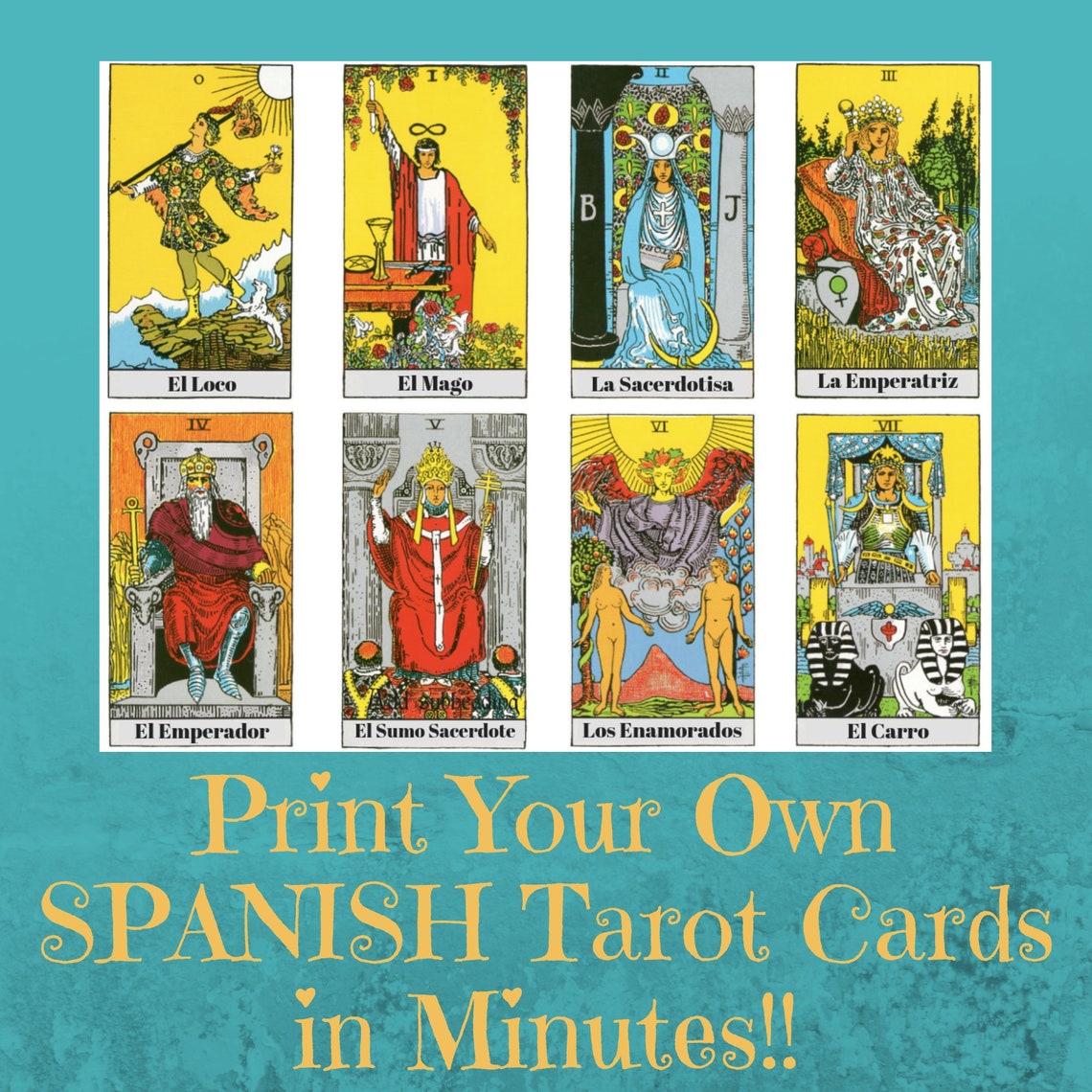 Spanish Tarot Deck Printable Tarot Card DeckMake Your Own Etsy