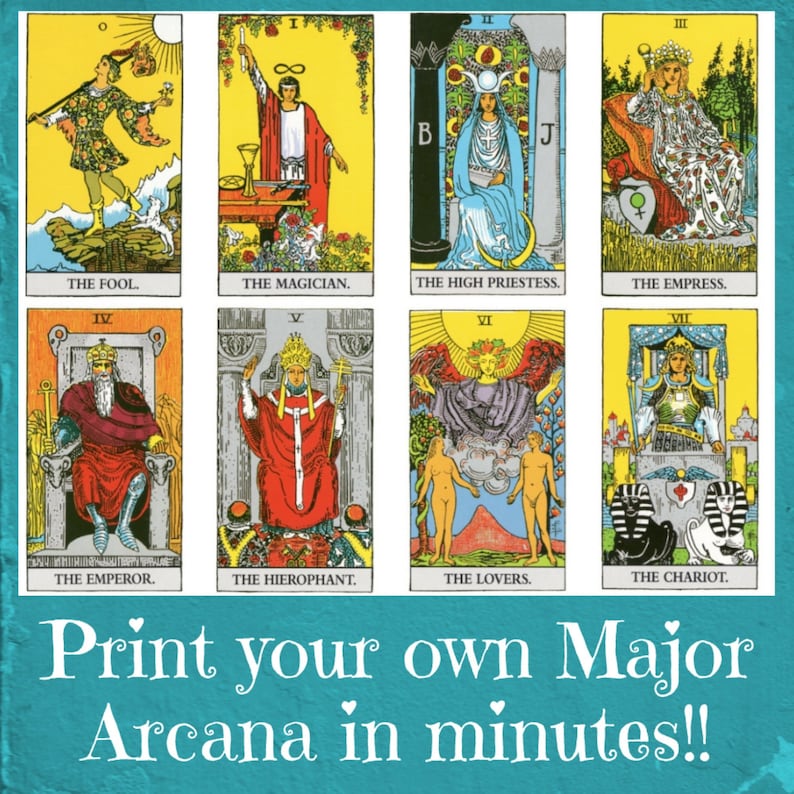 Tarot Card Deck Major Arcana Only Rider Waite Smith Tarot Etsy Israel