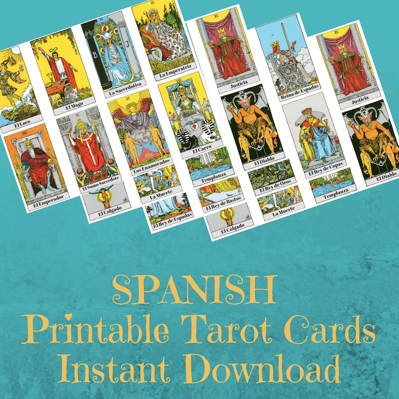 Spanish Tarot Deck Printable Tarot Card Deckmake Your Own Etsy