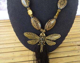 Dragonfly collar and pompom