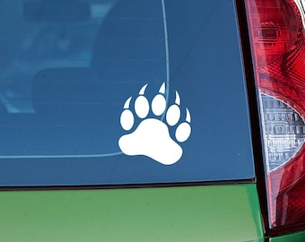 Bear Paw Vinyl Decal - 20 Colors - Custom Sizing!