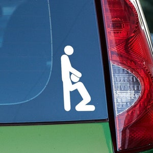 Adult Theme Decal - &quot;Gay BJ (Kneeling)&quot; - 20 Colors - Custom Sizing!