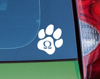 Omega Pup Paw Vinyl Decal - 20 Colors - Custom Sizing!