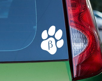 Beta Pup Paw Vinyl Decal - 20 Colors - Custom Sizing!