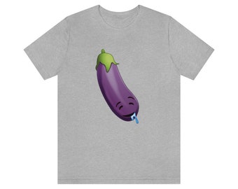 Drooling Eggplant Emoji Unisex T-shirt