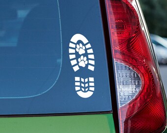 Boot Print Pup Paw Vinyl Decal - 20 Colors - Custom Sizing!