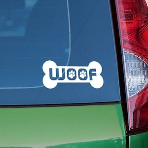 WOOF w/Pup Paws Bone - 20 Colors - Custom Sizing!
