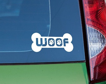 WOOF w/Pup Paws Bone - 20 Colors - Custom Sizing!