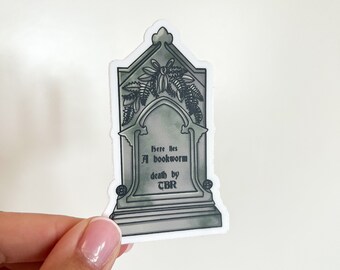 Death by TBR gravestone sticker