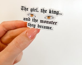 The monster they became, One Dark Window inspired die-cut sticker