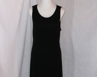 Ronni Nicole By Ouida Black Ribbed Slinky Long Dress Size 12/ Vintage Black Dress