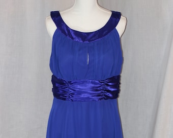 Vintage CONNECTED APPAREL Blue Polyester Sleeveless Sheath Dress Size 16 Polyester Made in Philippines