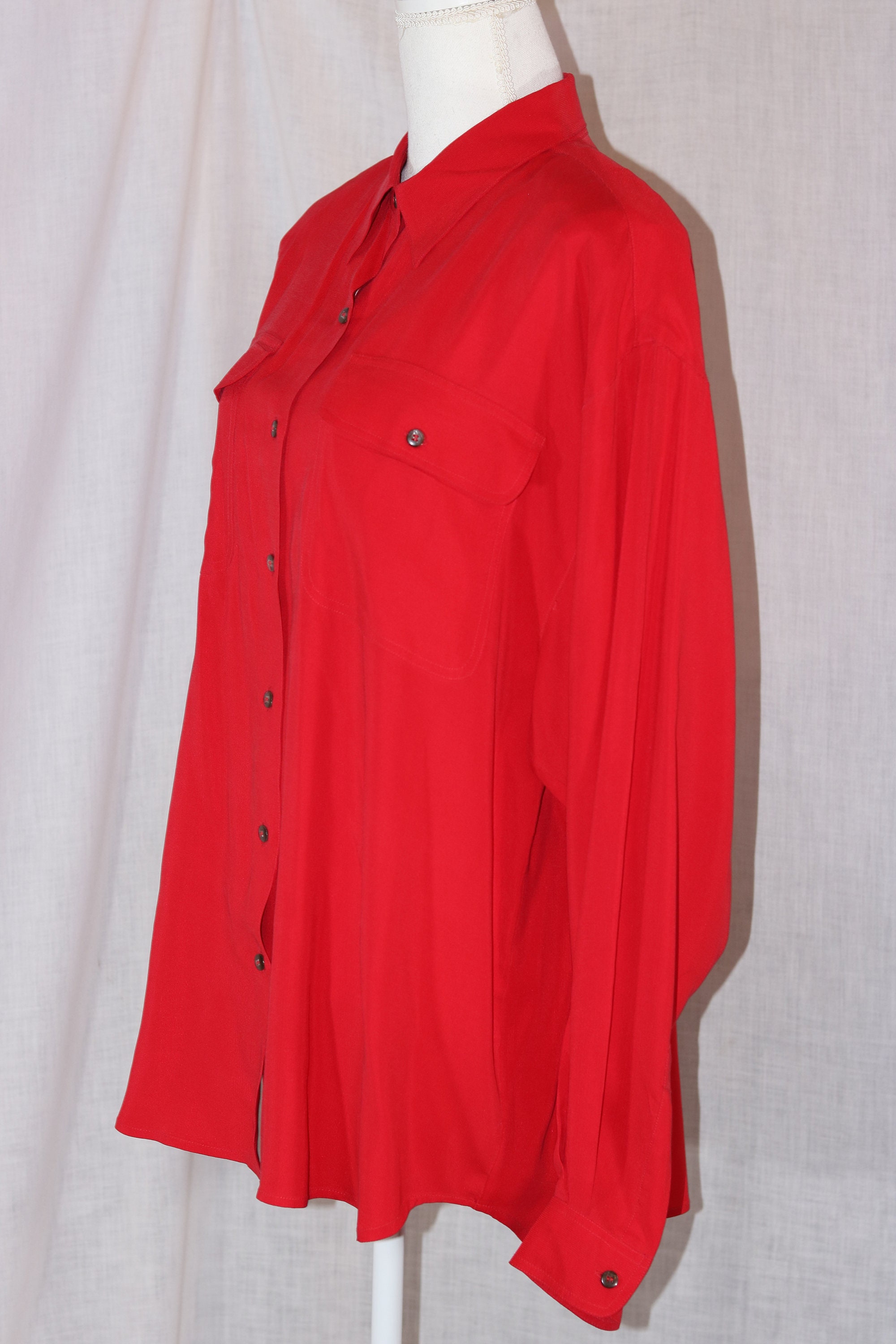silk red button up silk red button up